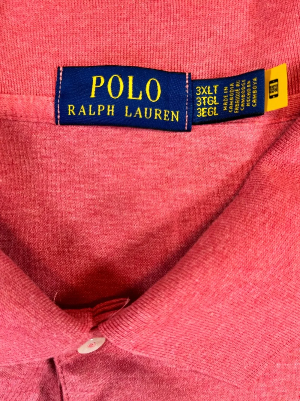 Polo by Ralph Lauren Men's Heathered Coral Polo Shirt 3XL